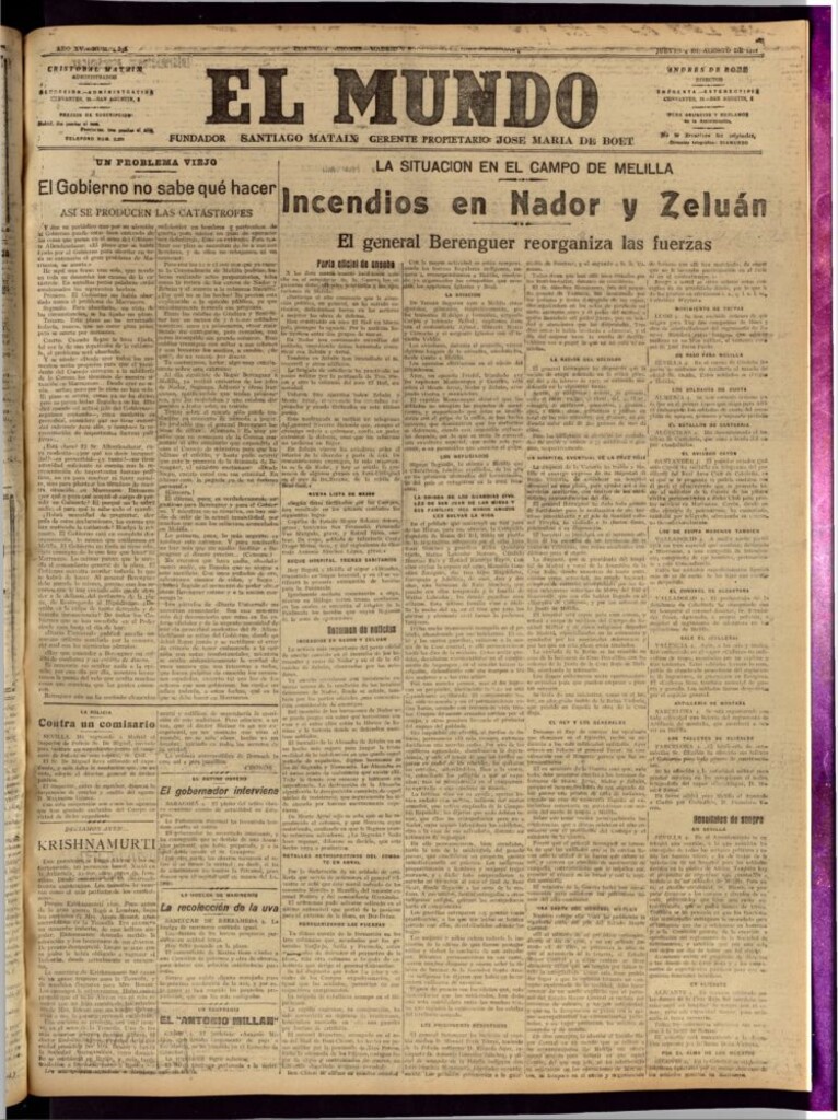 Miniatura de El Mundo del 4 de agosto de 1921