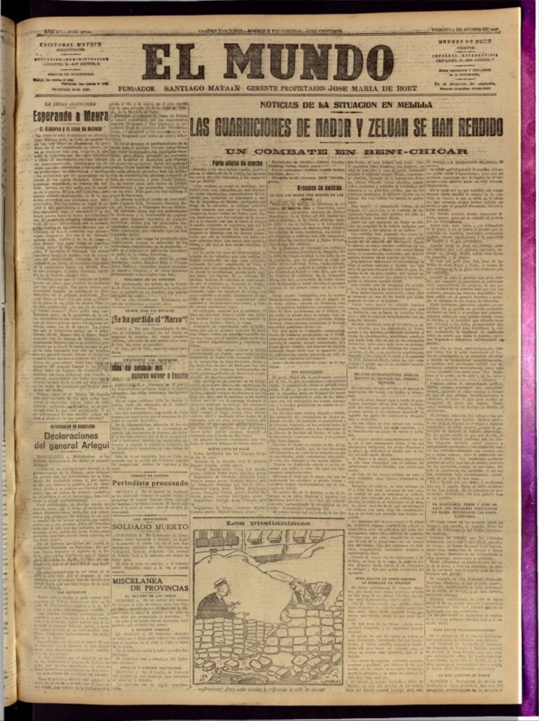 Miniatura de El Mundo del 5 de agosto de 1921