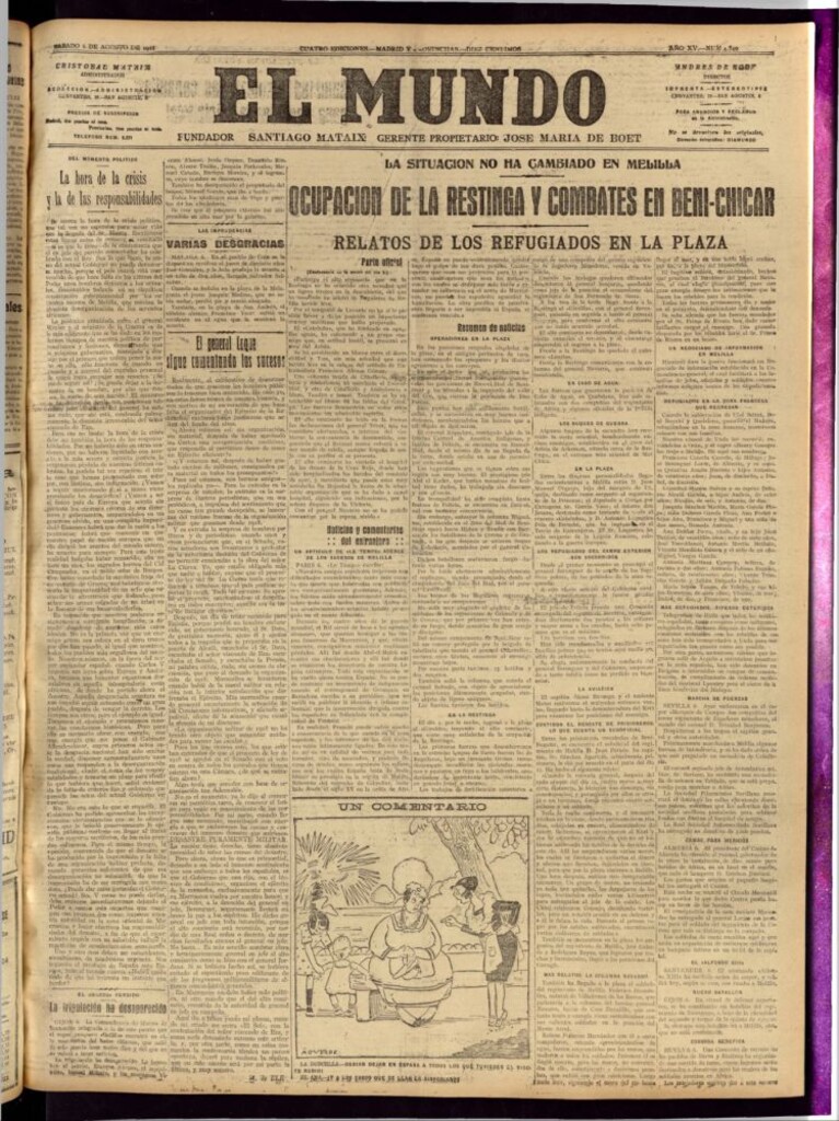 Miniatura de El Mundo del 6 de agosto de 1921