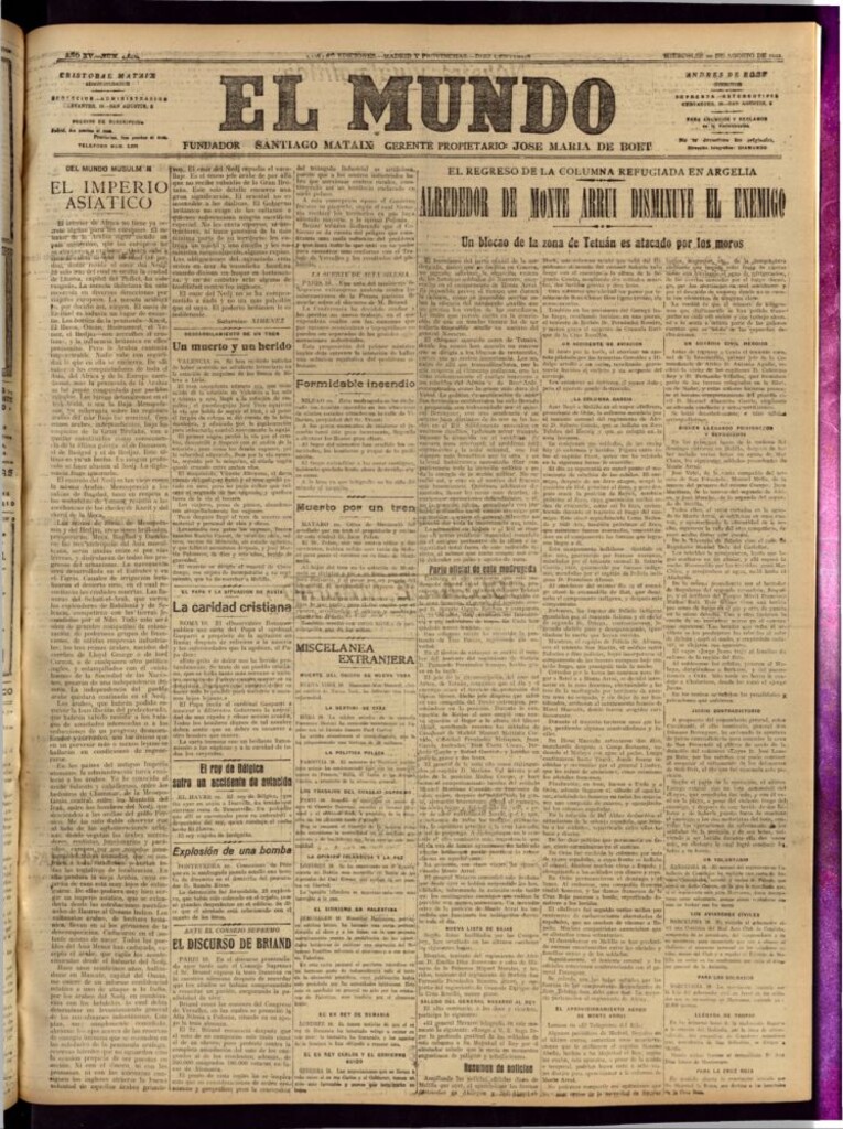 Miniatura de El Mundo del 10 de agosto de 1921