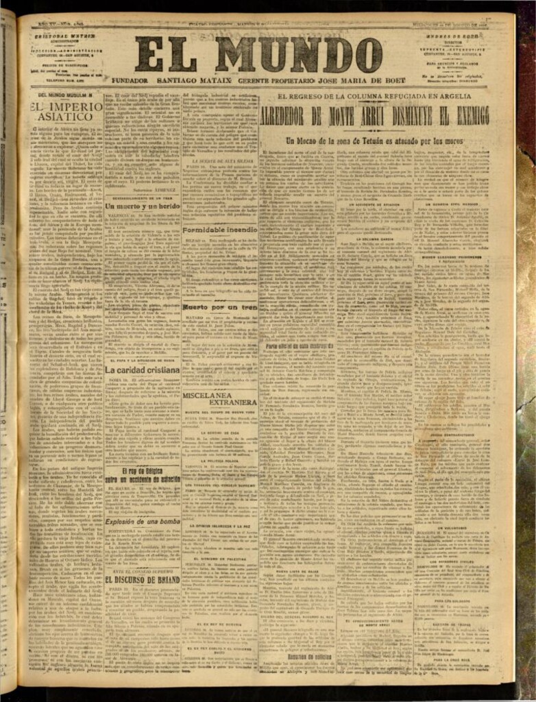 Miniatura de El Mundo del 10 de agosto de 1921 (edición de provincias)