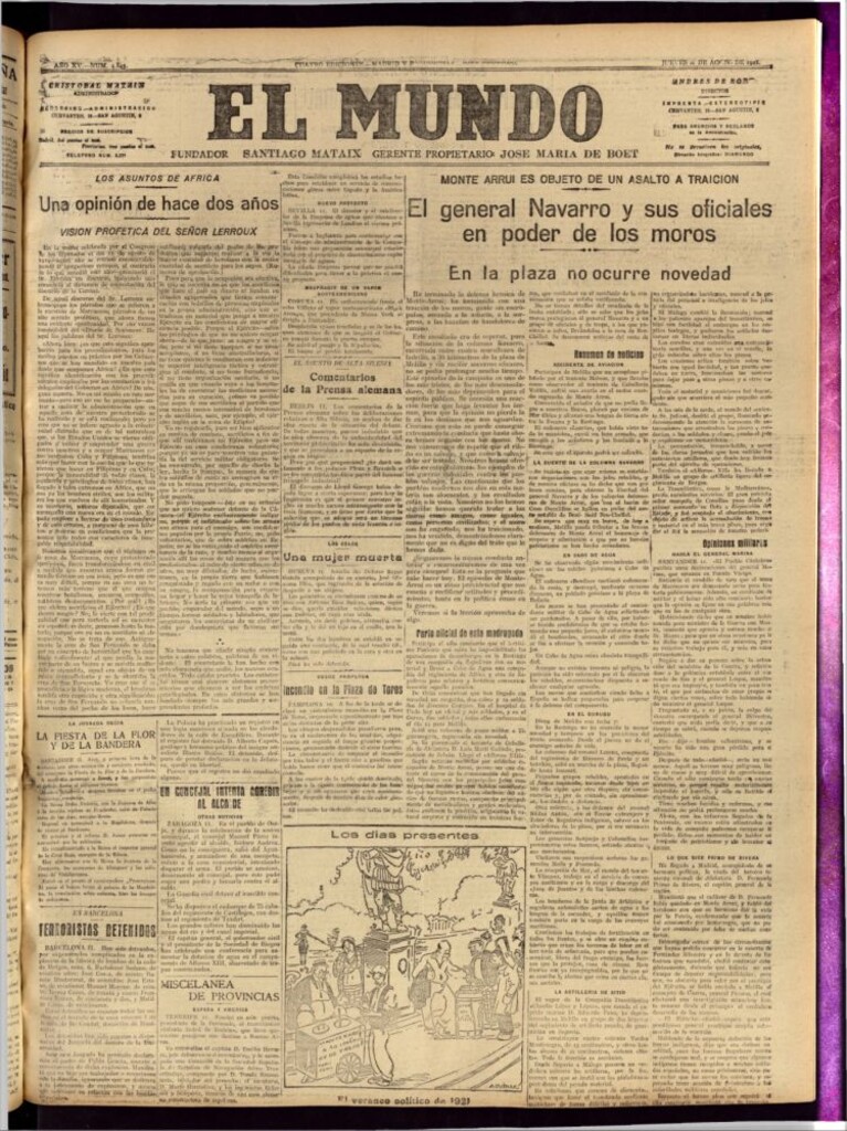 Miniatura de El Mundo del 11 de agosto de 1921