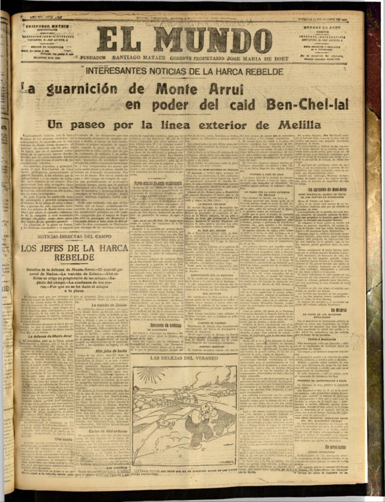 Miniatura de El Mundo del 12 de agosto de 1921 (edición de provincias)