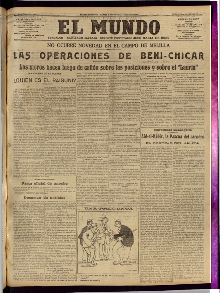 Miniatura de El Mundo del 17 de agosto de 1921