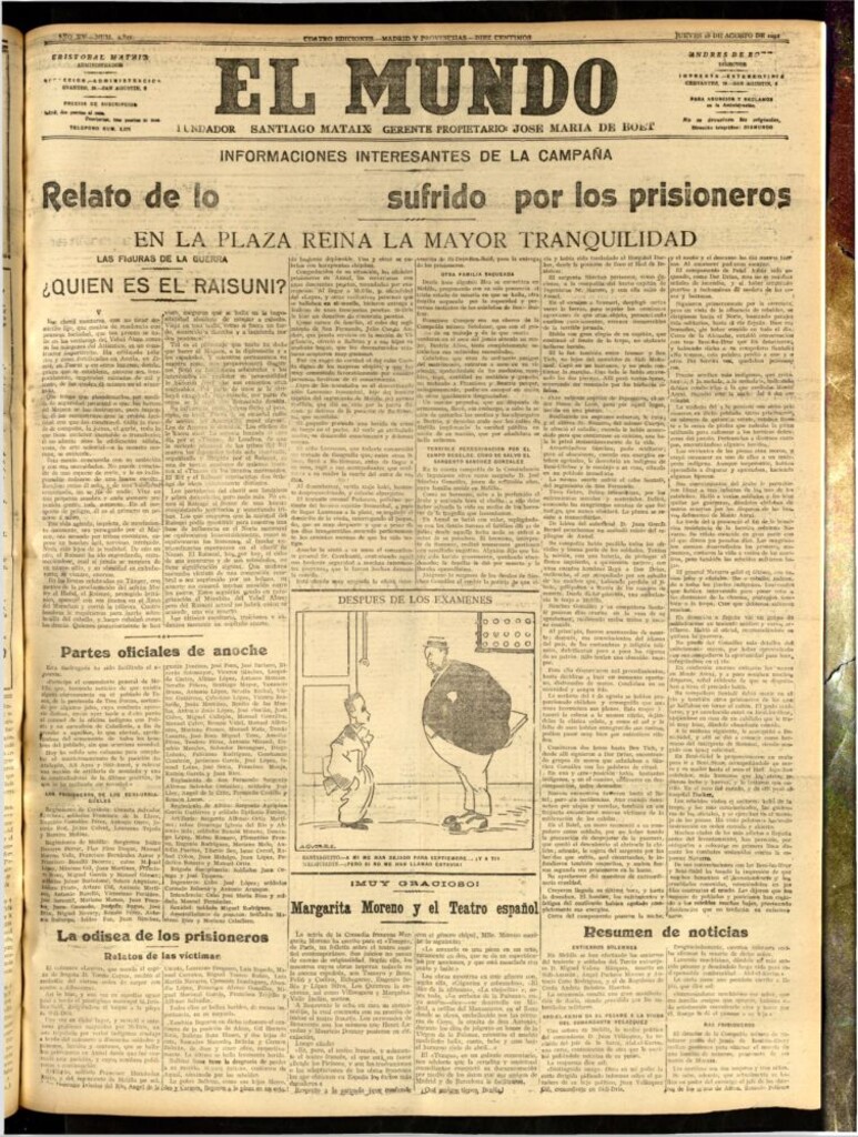 Miniatura de El Mundo del 18 de agosto de 1921 (edición de provincias)