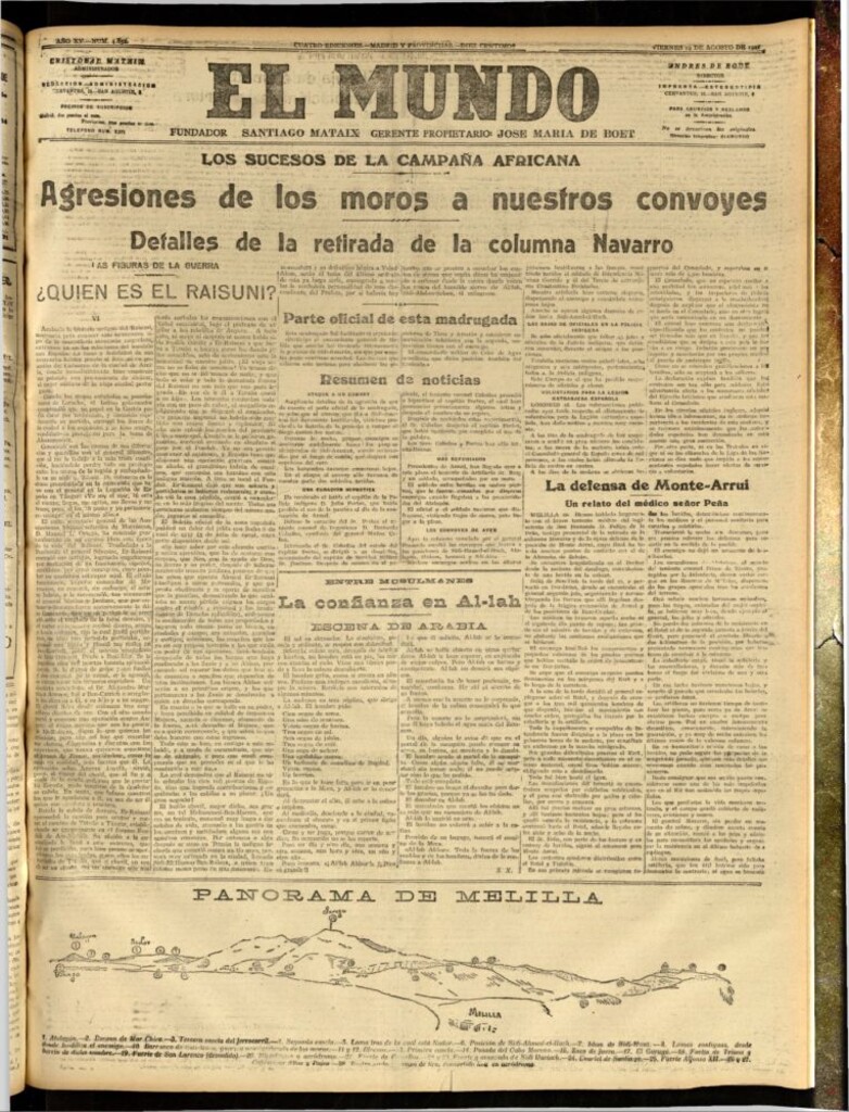 Miniatura de El Mundo del 19 de agosto de 1921 (edición de provincias)