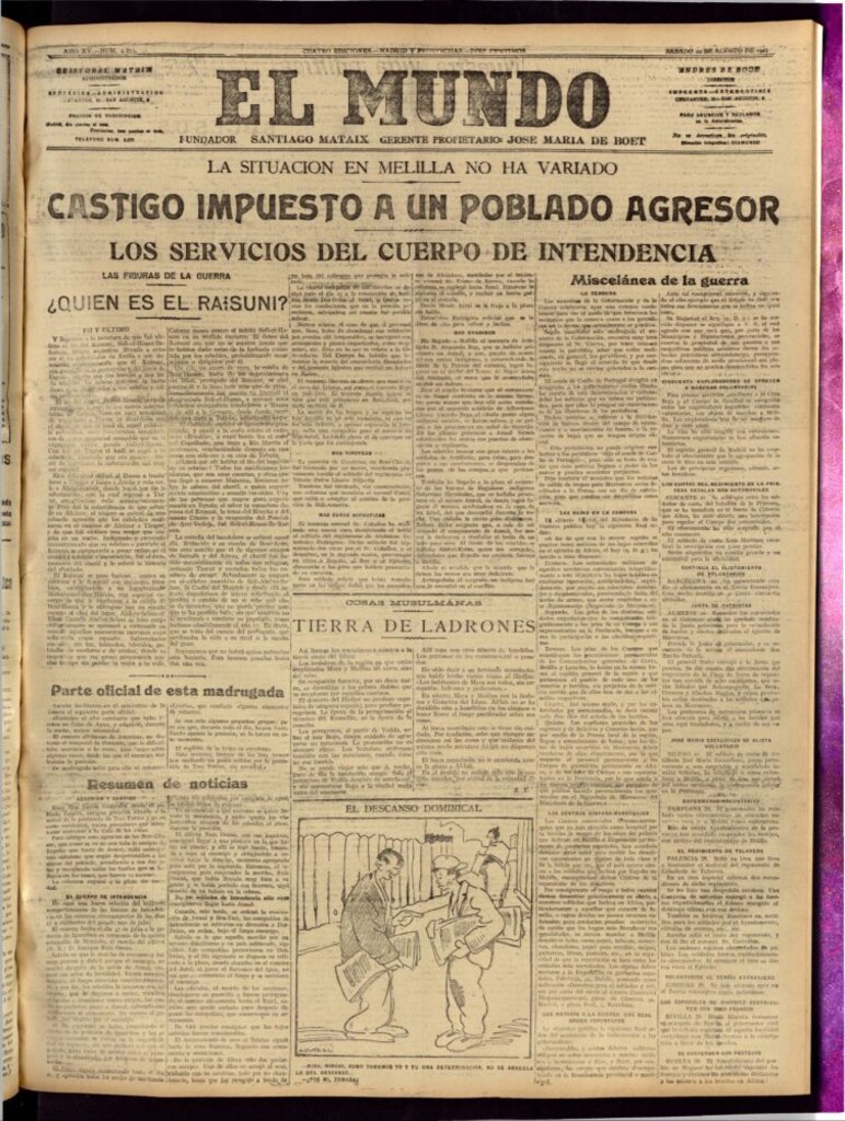 Miniatura de El Mundo del 20 de agosto de 1921