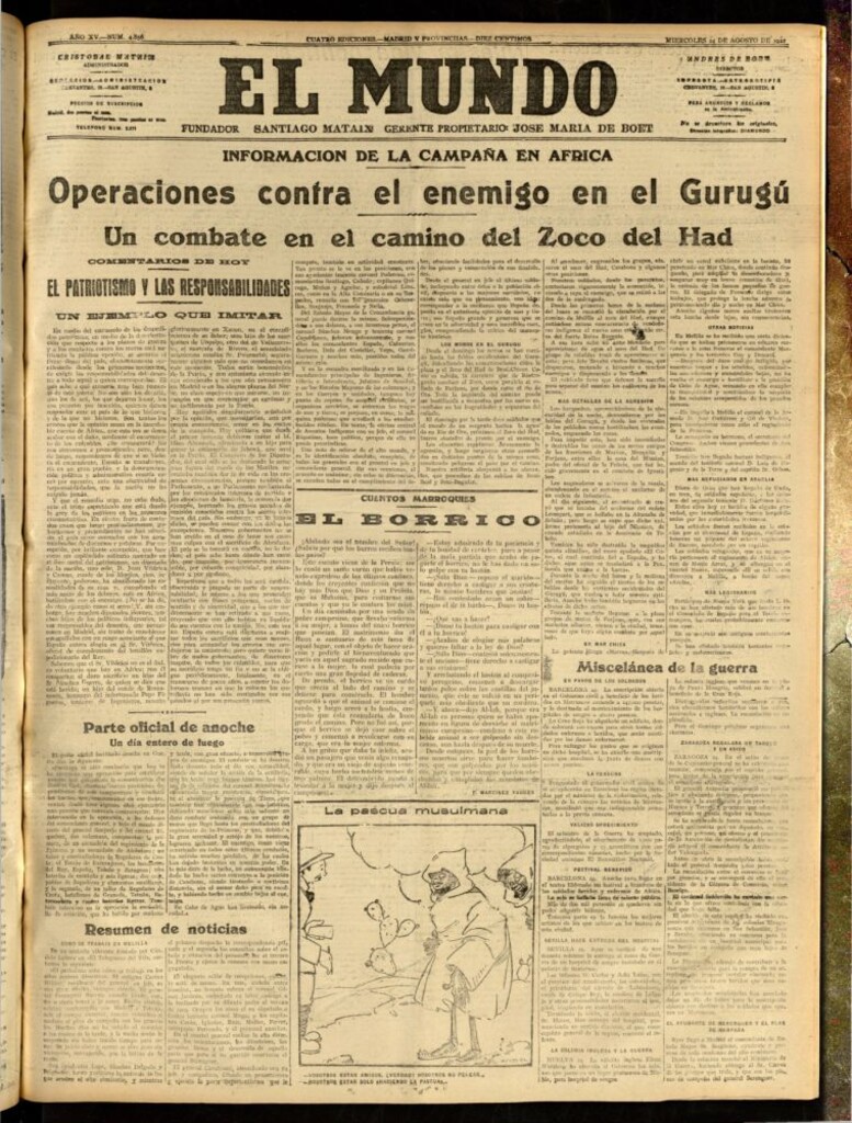 Miniatura de El Mundo del 24 de agosto de 1921 (edición de provincias)