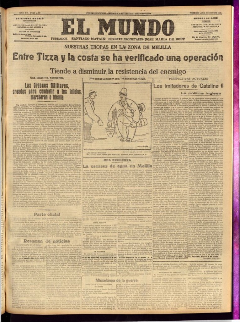Miniatura de El Mundo del 26 de agosto de 1921