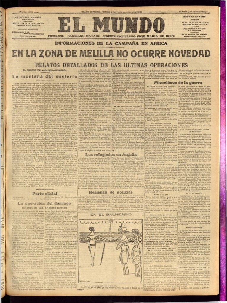 Miniatura de El Mundo del 27 de agosto de 1921