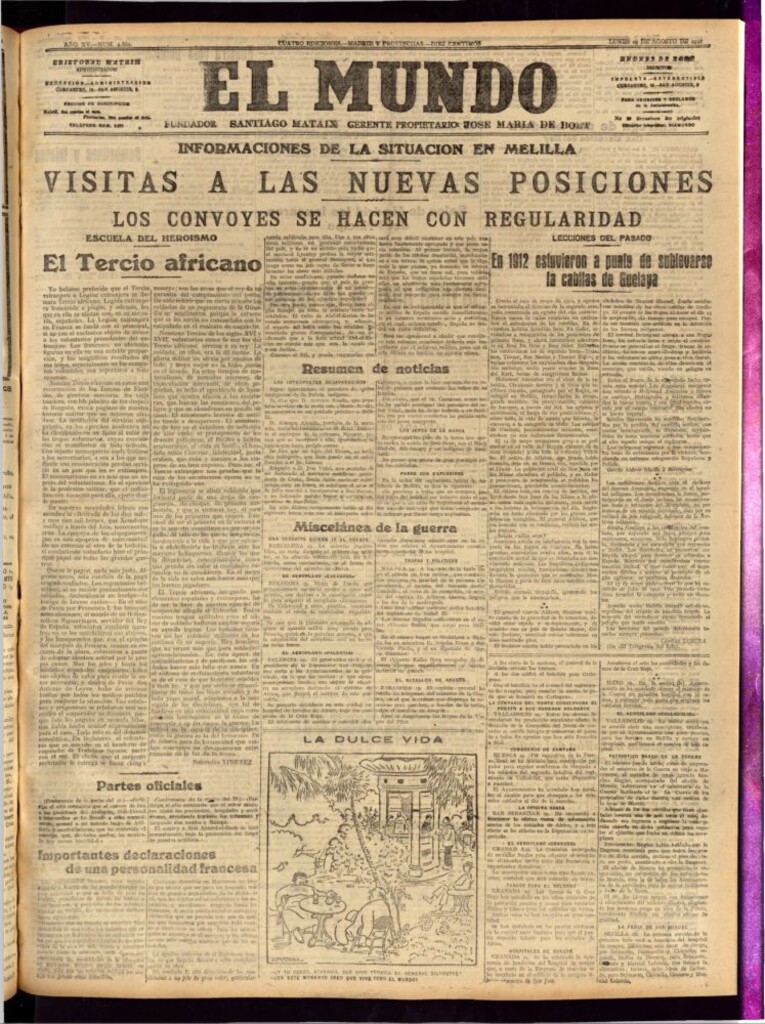 Miniatura de El Mundo del 29 de agosto de 1921
