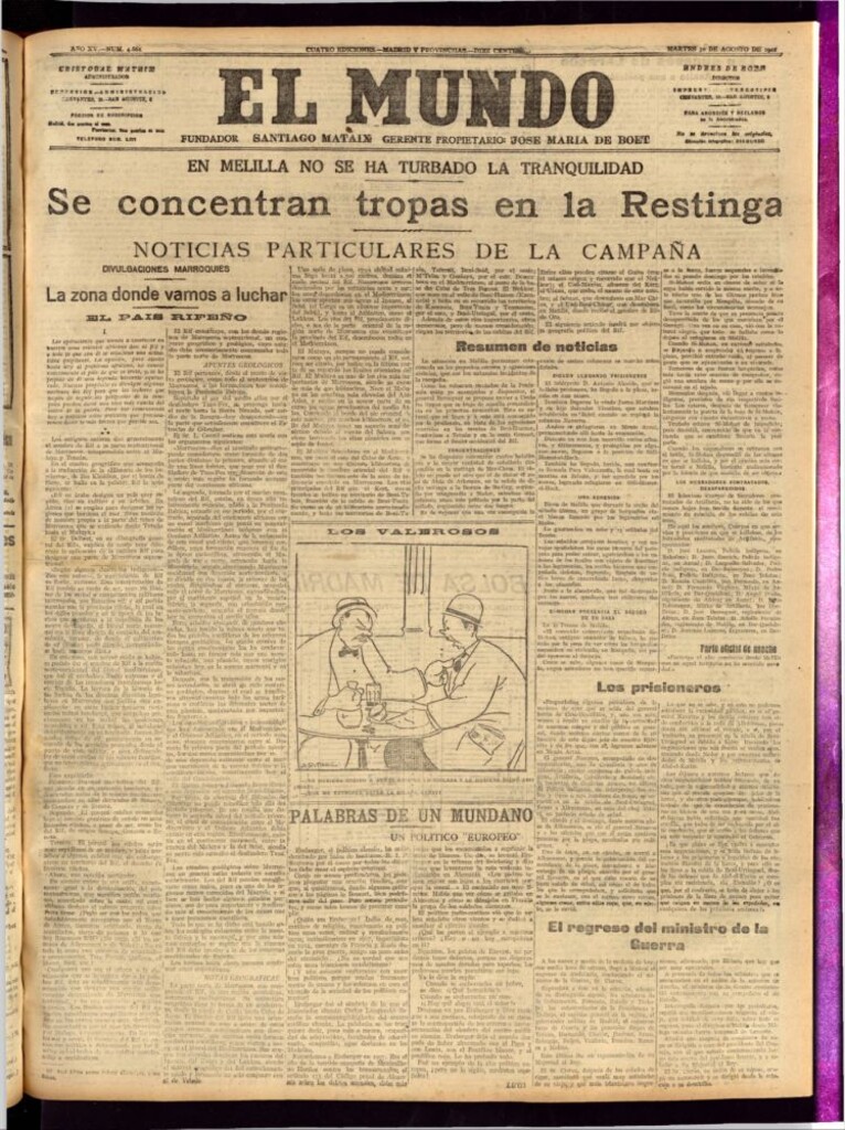 Miniatura de El Mundo del 30 de agosto de 1921