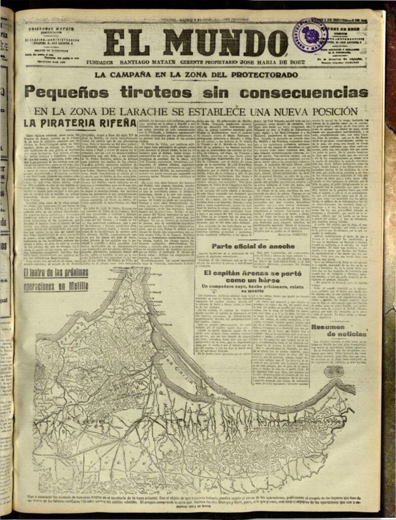Miniatura de El Mundo del 8 de septiembre de 1921 (edición de provincias)