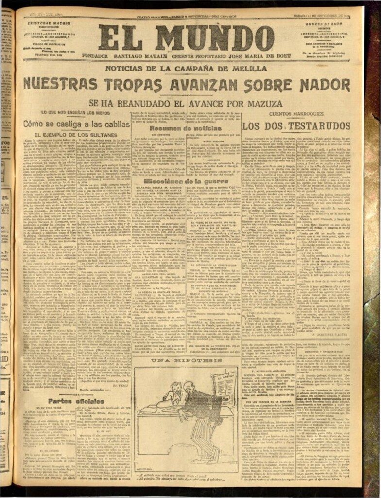 Miniatura de El Mundo del 17 de septiembre de 1921 (edición de provincias)