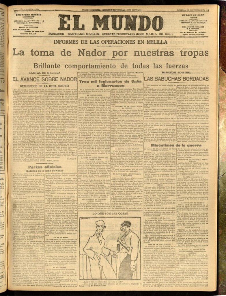 Miniatura de El Mundo del 19 de septiembre de 1921 (edición de provincias)