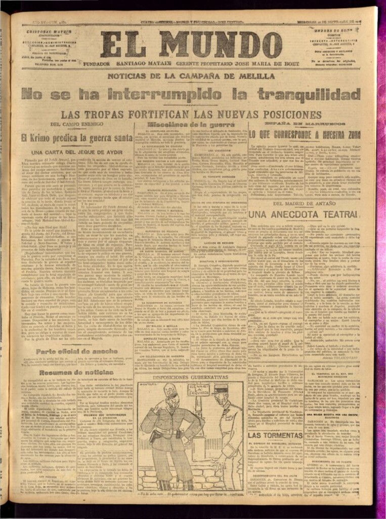 Miniatura de El Mundo del 21 de septiembre de 1921