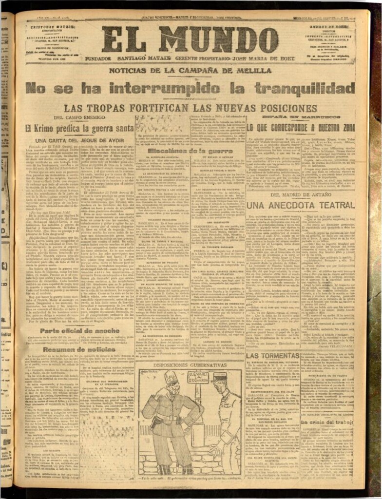 Miniatura de El Mundo del 21 de septiembre de 1921 (edición de provincias)