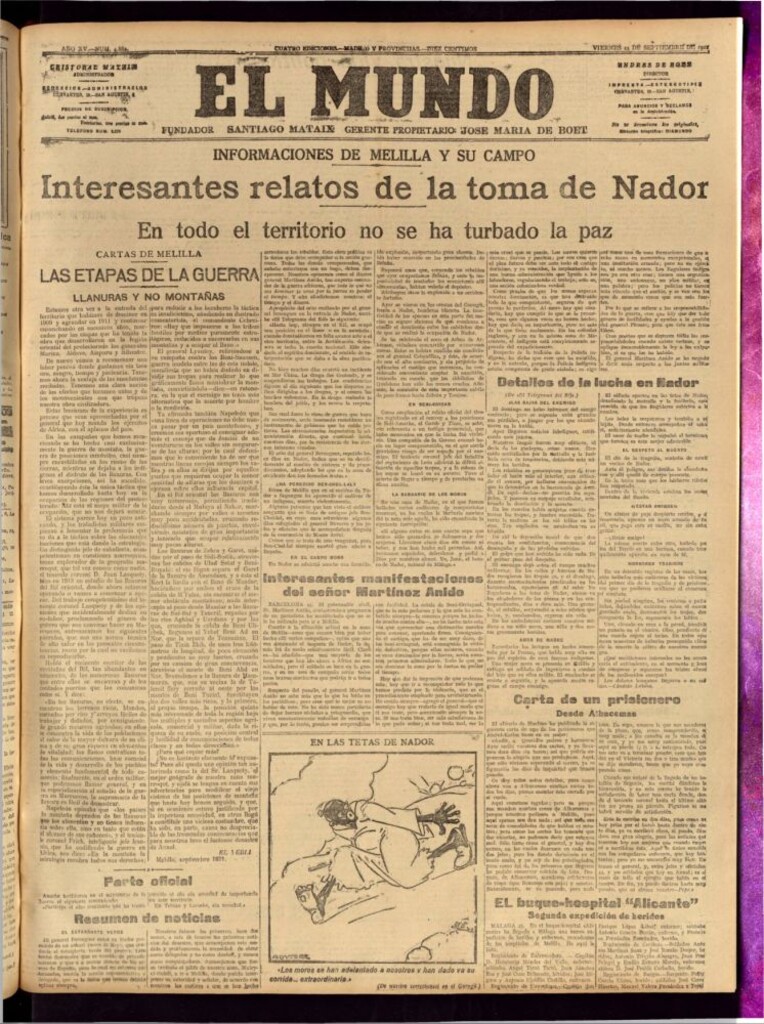 Miniatura de El Mundo del 23 de septiembre de 1921