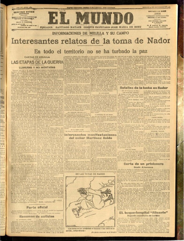 Miniatura de El Mundo del 23 de septiembre de 1921 (edición de provincias)