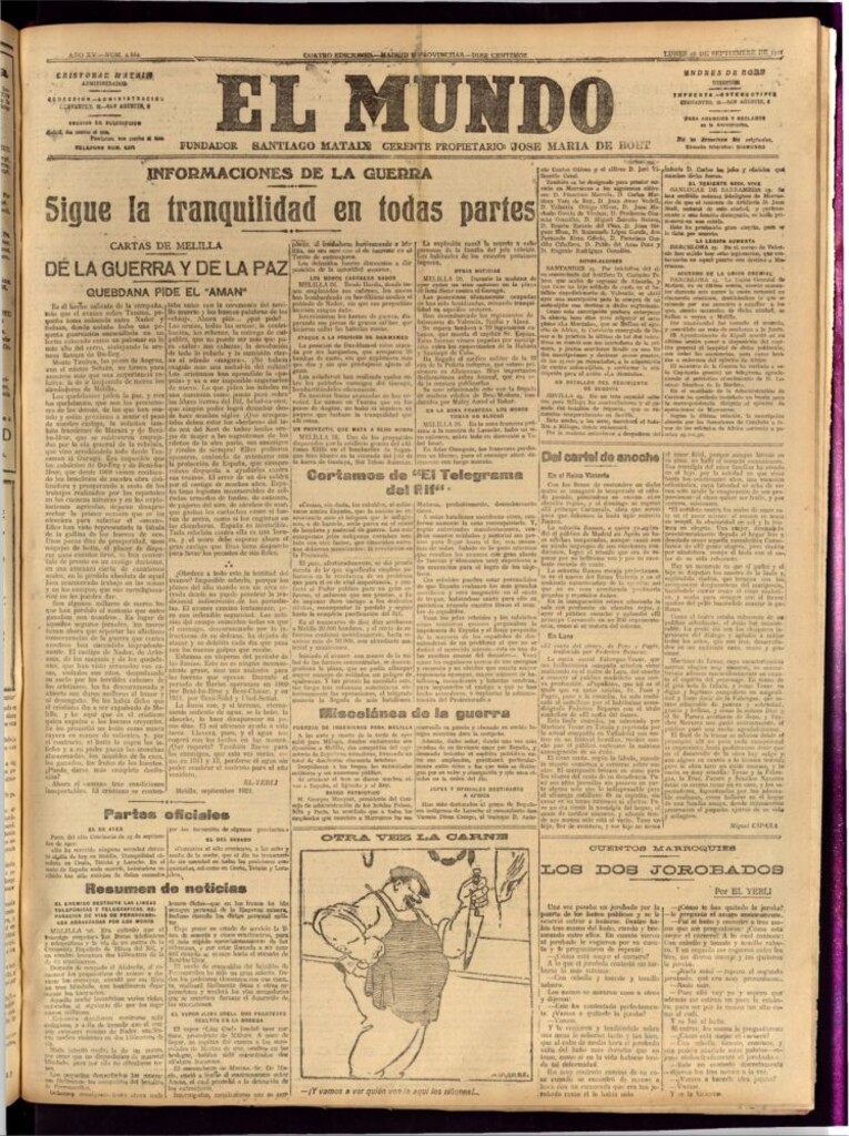 Miniatura de El Mundo del 26 de septiembre de 1921