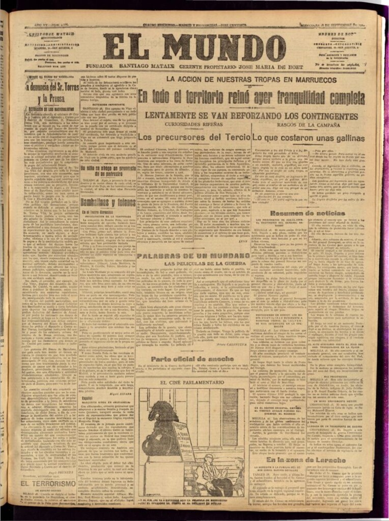 Miniatura de El Mundo del 28 de septiembre de 1921