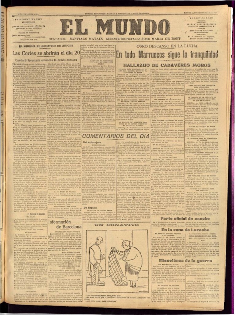 Miniatura de El Mundo del 29 de septiembre de 1921
