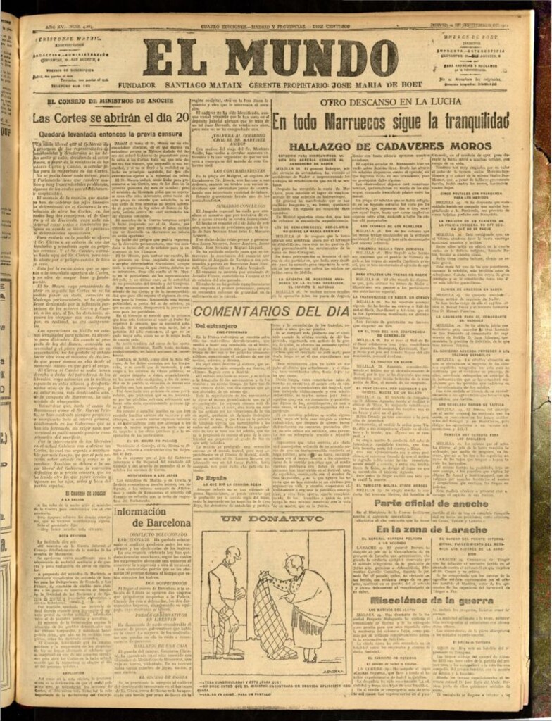 Miniatura de El Mundo del 29 de septiembre de 1921 (edición de provincias)