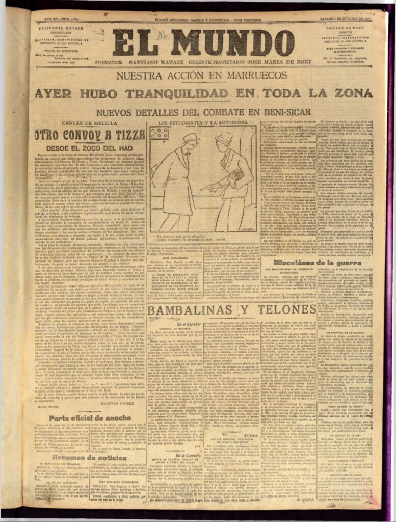 Miniatura de El Mundo del 1 de octubre de 1921