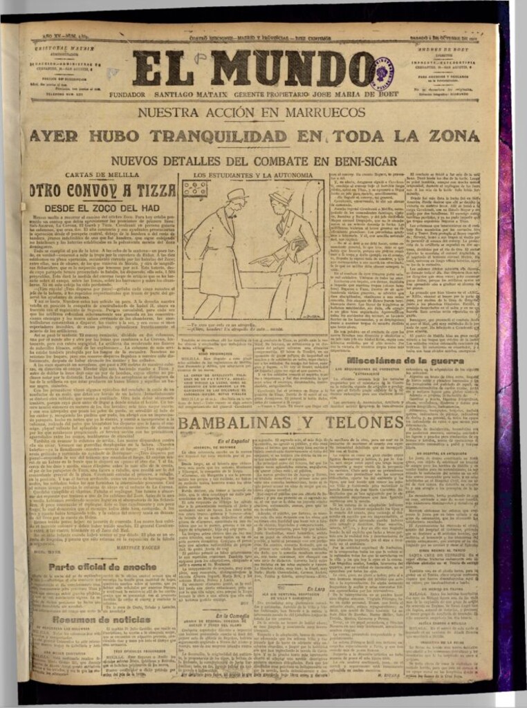 Miniatura de El Mundo del 1 de octubre de 1921 (edición de provincias)