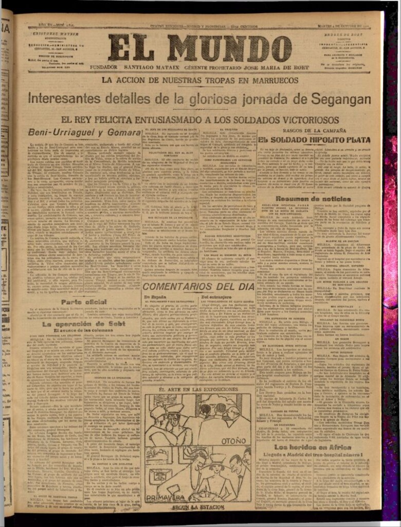Miniatura de El Mundo del 4 de octubre de 1921 (edición de provincias)