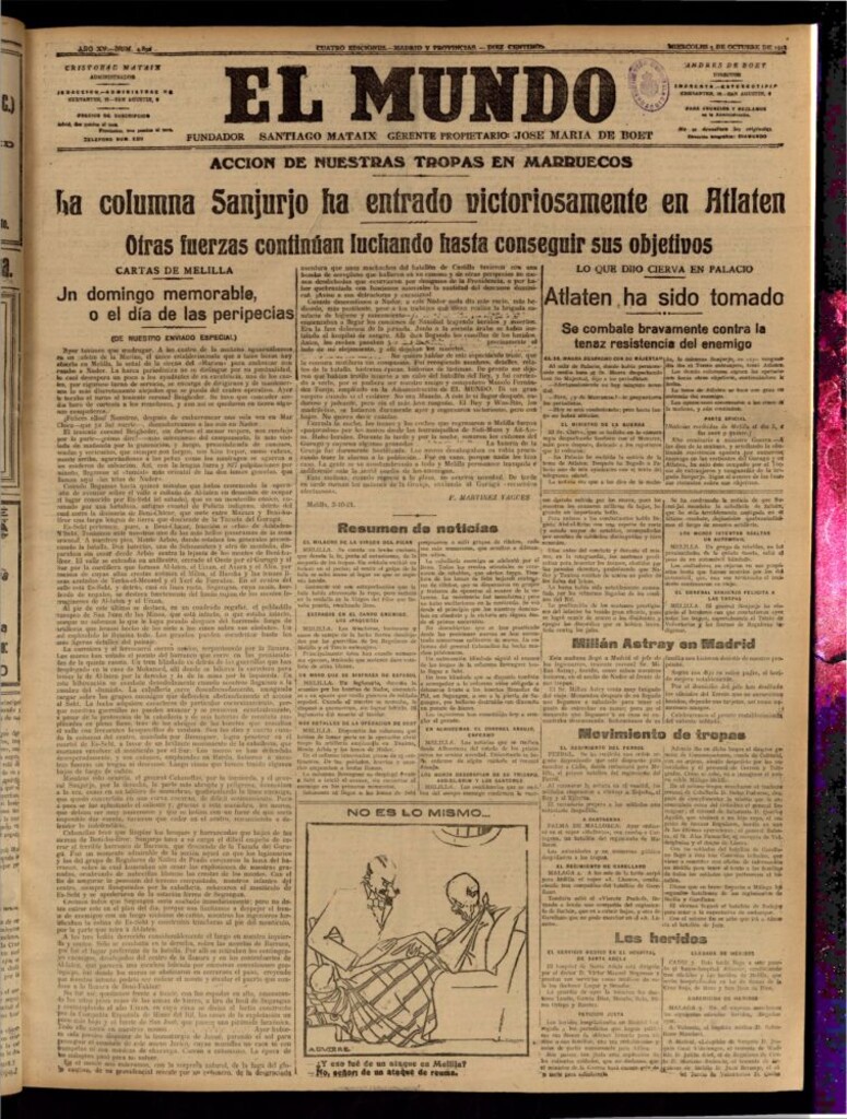 Miniatura de El Mundo del 5 de octubre de 1921 (edición de provincias)