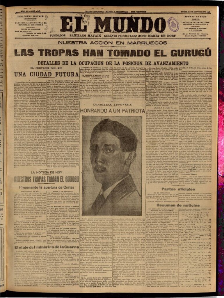Miniatura de El Mundo del 10 de octubre de 1921 (edición de provincias)