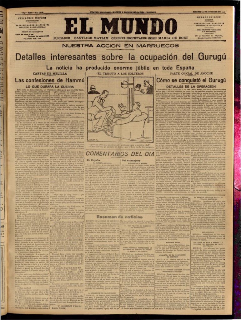 Miniatura de El Mundo del 11 de octubre de 1921 (edición de provincias)