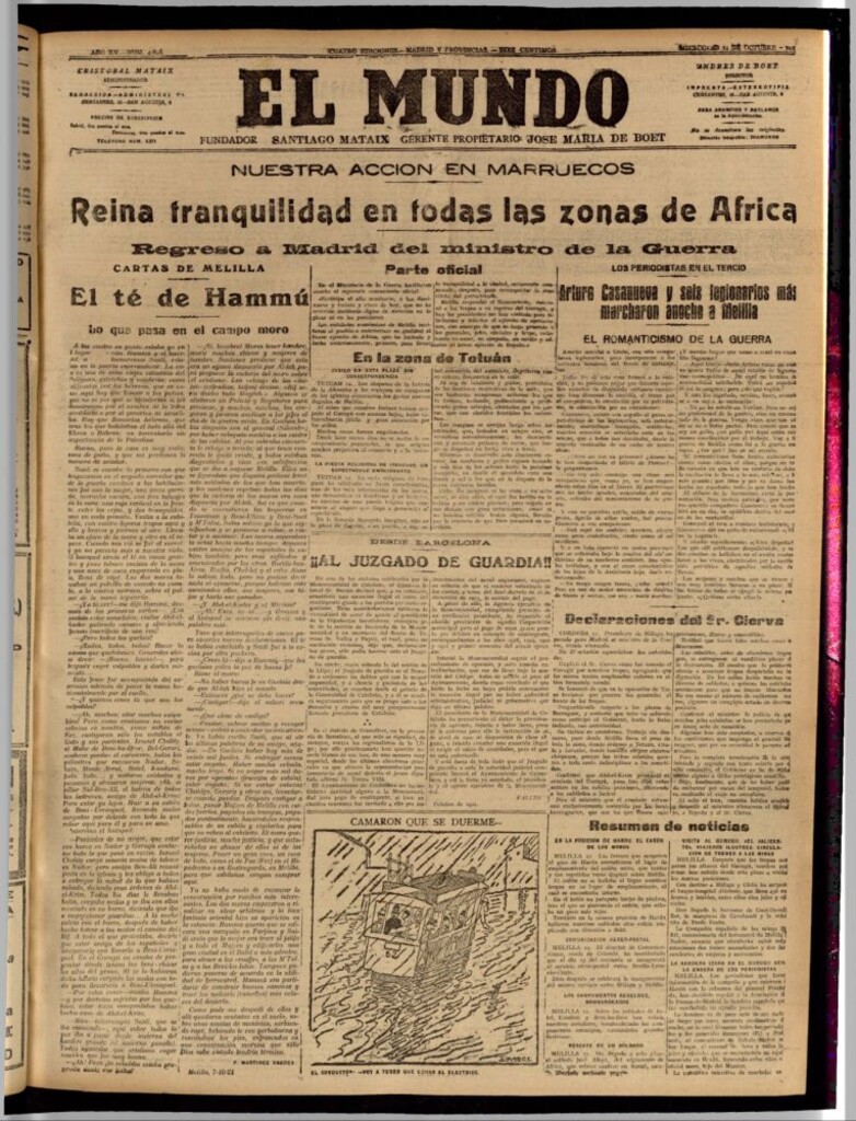 Miniatura de El Mundo del 12 de octubre de 1921 (edición de provincias)