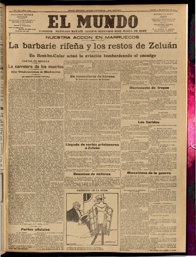 Miniatura de El Mundo del 17 de octubre de 1921 (edición de provincias)