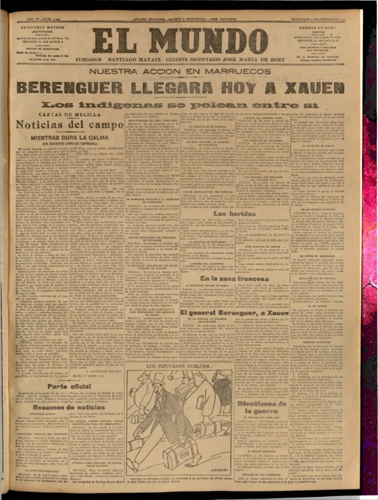 Miniatura de El Mundo del 19 de octubre de 1921 (edición de provincias)