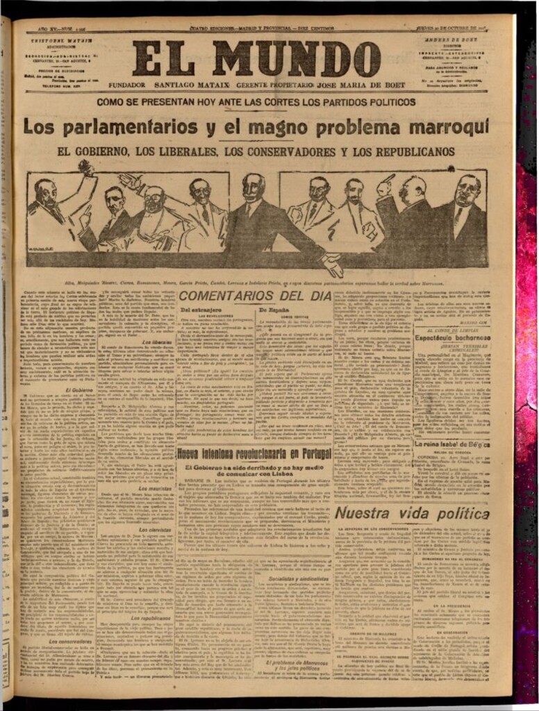 Miniatura de El Mundo del 20 de octubre de 1921 (edición de provincias)