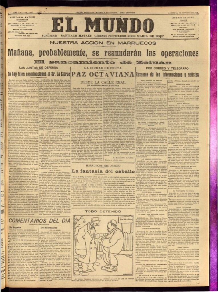Miniatura de El Mundo del 22 de octubre de 1921