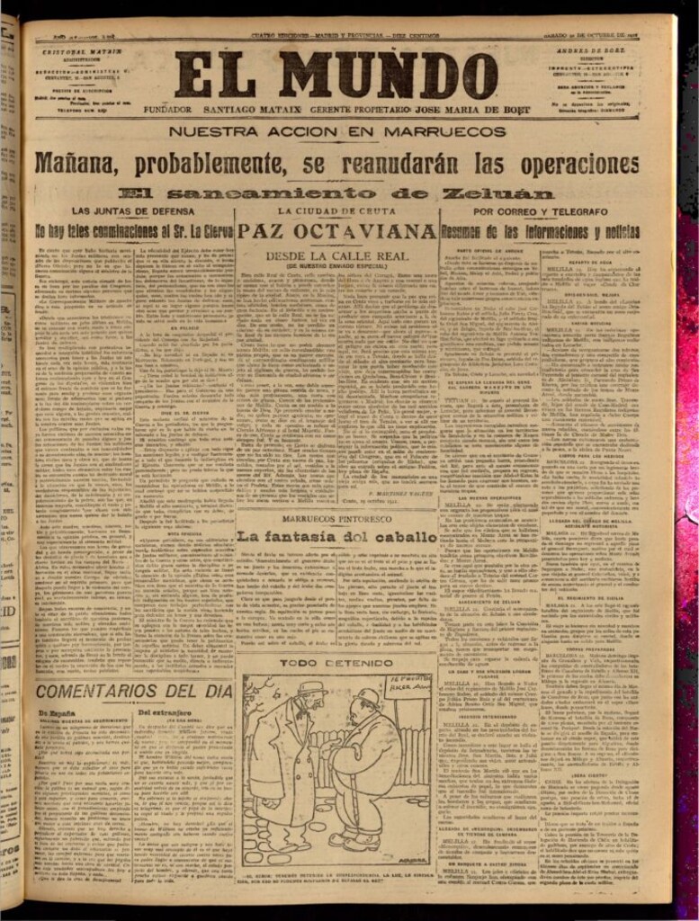 Miniatura de El Mundo del 22 de octubre de 1921 (edición de provincias)