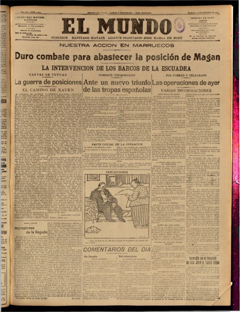 Miniatura de El Mundo del 29 de octubre de 1921 (edición de provincias)