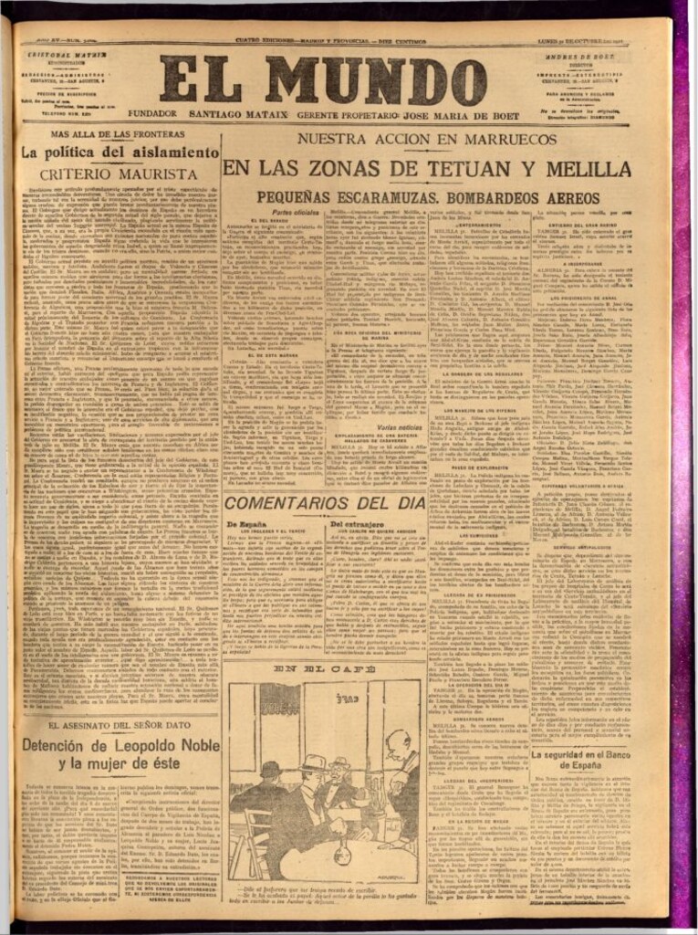Miniatura de El Mundo del 31 de octubre de 1921