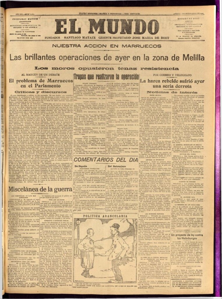 Miniatura de El Mundo del 3 de noviembre de 1921