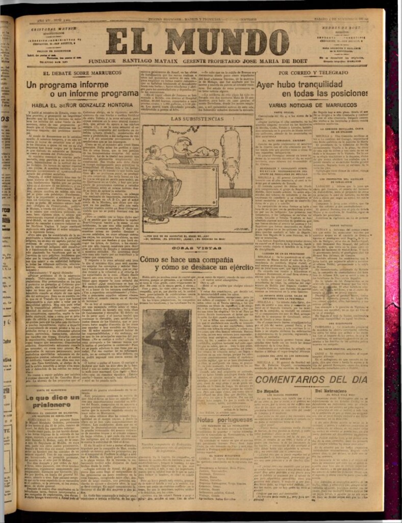 Miniatura de El Mundo del 5 de noviembre de 1921 (edición de provincias)