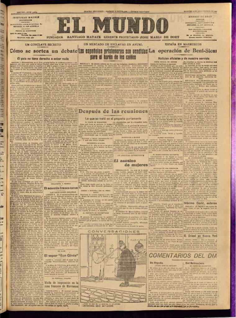 Miniatura de El Mundo del 8 de noviembre de 1921