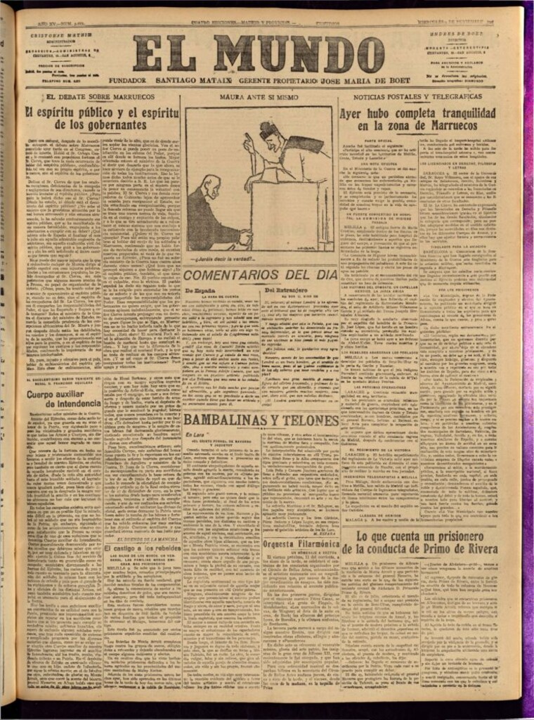 Miniatura de El Mundo del 9 de noviembre de 1921
