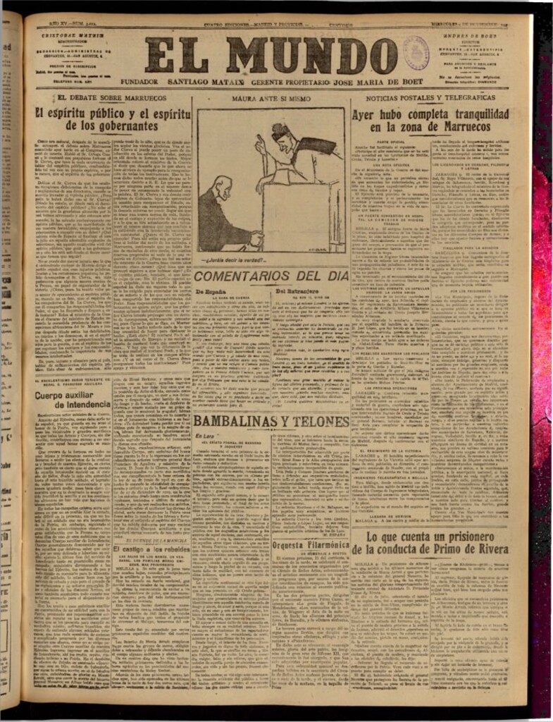 Miniatura de El Mundo del 9 de noviembre de 1921 (edición de provincias)