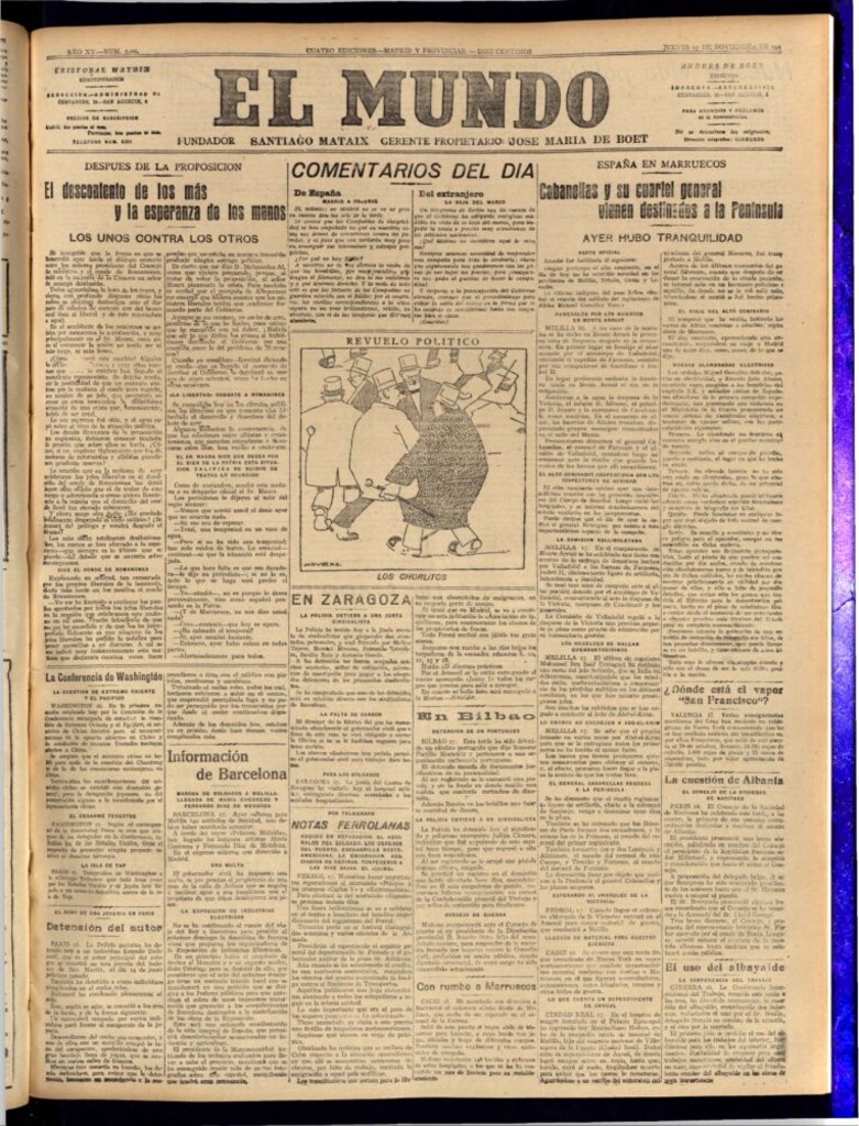 Miniatura de El Mundo del 17 de noviembre de 1921 (edición de provincias)