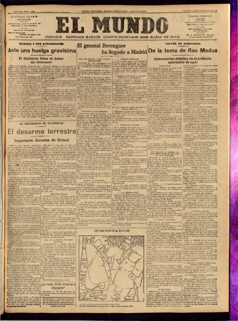 Miniatura de El Mundo del 22 de noviembre de 1921