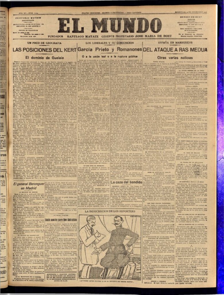Miniatura de El Mundo del 23 de noviembre de 1921 (edición de provincias)