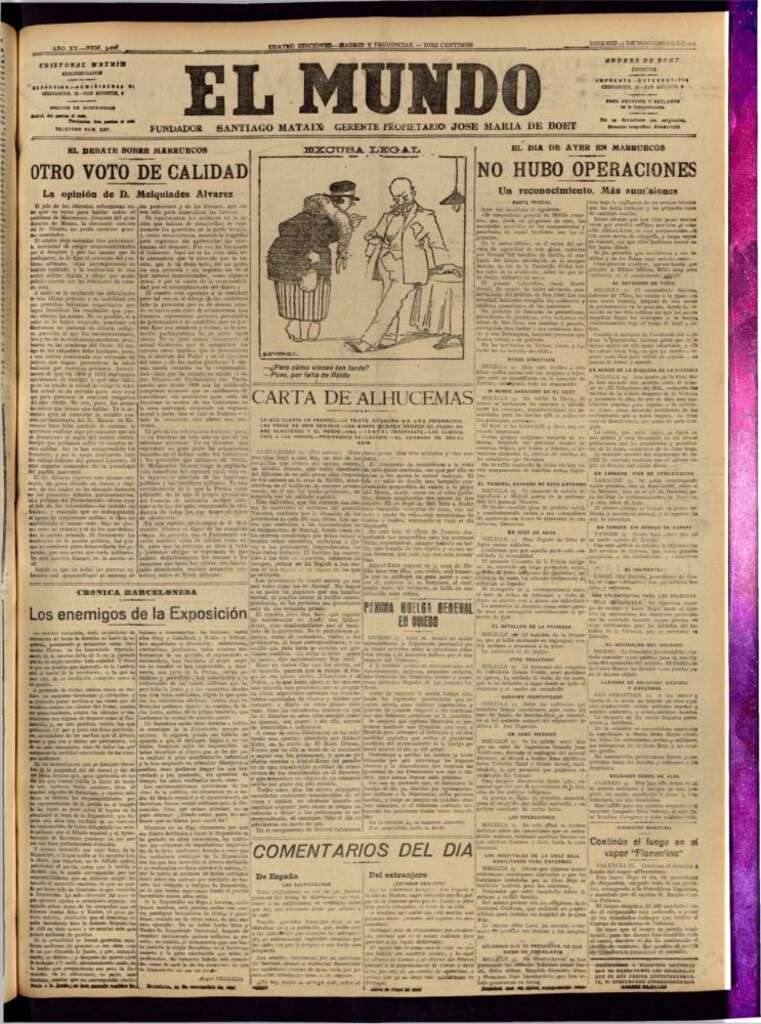 Miniatura de El Mundo del 25 de noviembre de 1921